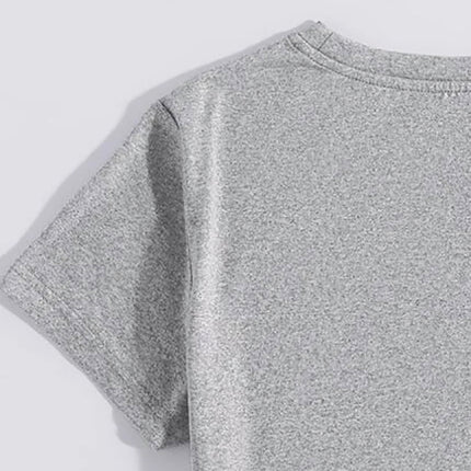 Letter Graphic Round Neck Short Sleeve T-Shirt