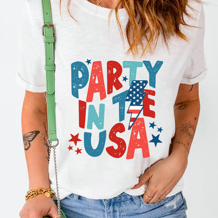 Letter Graphic Round Neck Short Sleeve T-Shirt - Vickie Lynn's