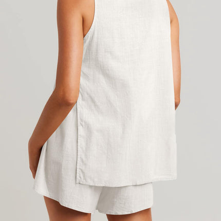 Full Size Button Up Top and Shorts Set