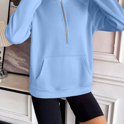 Ivy Lane Half Zip Raglan Sleeve Sweatshirt