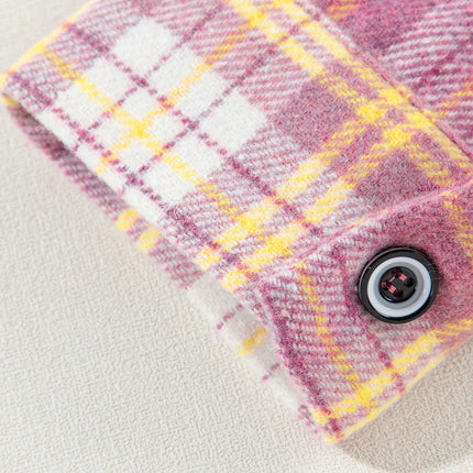 Plaid Collared Neck Button Up Shacket