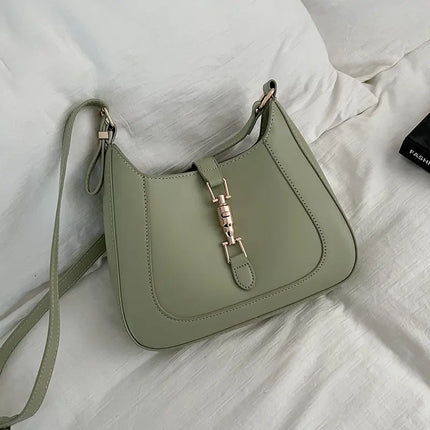 Vintage Women's Shoulder Bag 2023 Autumn Winter Fashion PU Leather Underarm Bags Trend All-Matched Crossbody Pack