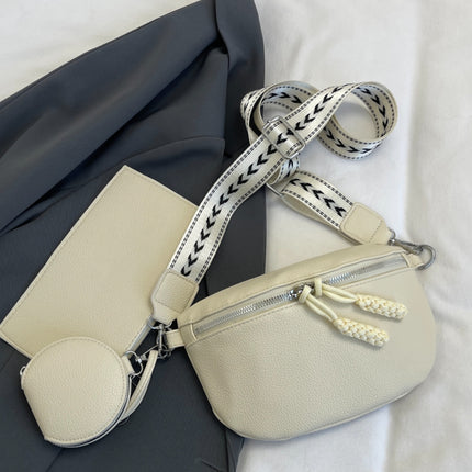 PU Leather Adjustable Strap Crossbody Bag with Coin Purse