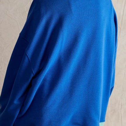 Contrast Trim Round Neck Long Sleeve Sweatshirt