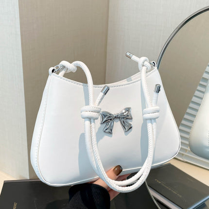 Bow PU Leather Knotted Strap Handbag