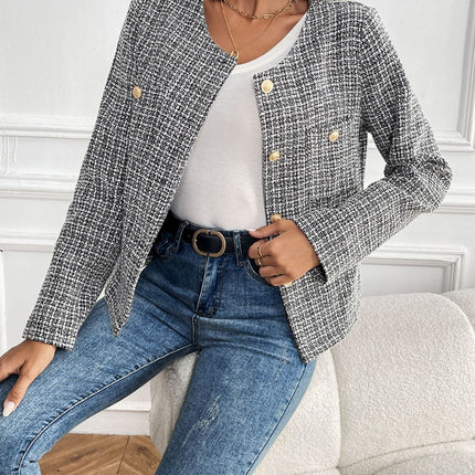 Perfee Plaid Long Sleeve Outerwear