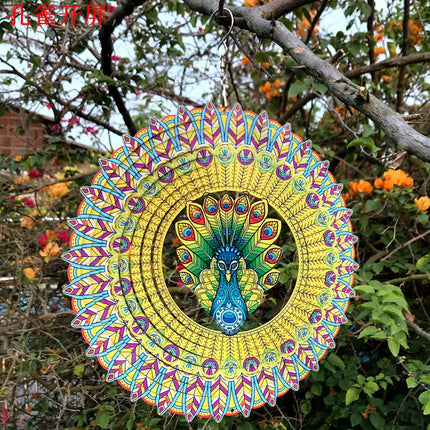 Birds And Flowers Stainless Steel 3D Rotating Wind Spinner Chime Mirror Metal Home Garden Decoration Outdoor Indoor Ornaments - Vickie Lynn's