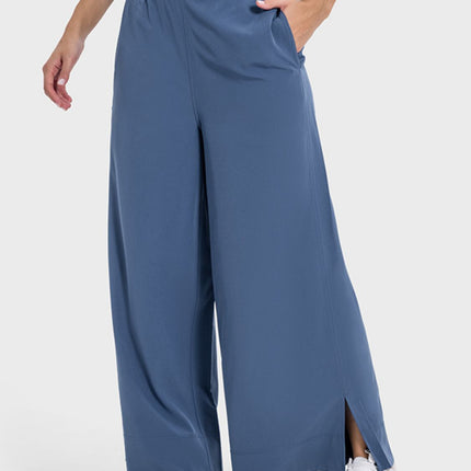 Slit Wide Leg Active Pants