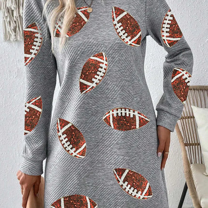 Sequin Football Long Sleeve Mini Dress