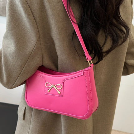 Bow Trim PU Leather Shoulder Bag