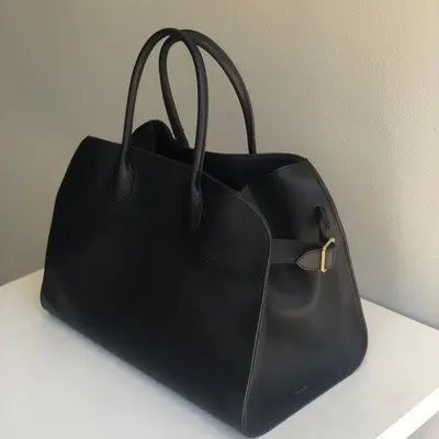 2023 Margaux15 Handbag Cowhide High-Capacity Commuter Bag the Suede Row lcu Soft