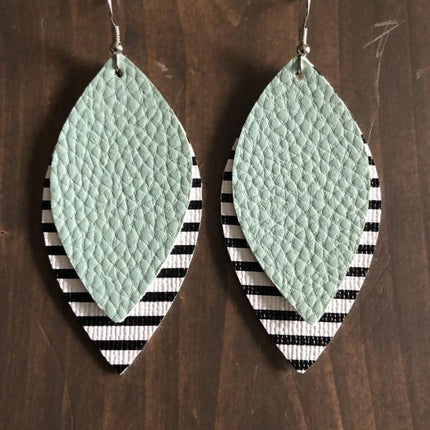 PU Leather Leaf Dangle Earrings