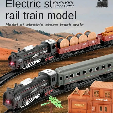 Simulation Electric Train Model with Track Railway Toys Battery Operated Classical High-speed Rail train toys for children