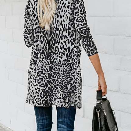 Leopard Button Up Long Sleeve Cardigan