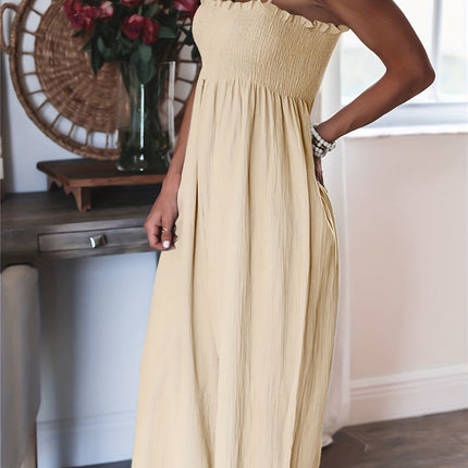 Full Size Smocked Spaghetti Strap Wide Leg Jumpsuit