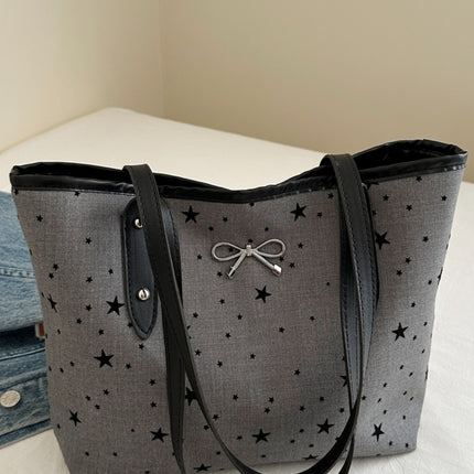 Bow Trim Polyester Tote Bag