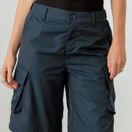 Tasha Apparel Navy Cargo Bermuda Shorts