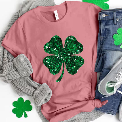 Lucky Clover Round Neck T-Shirt
