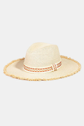 Fame Geometric Raw Hem Hat