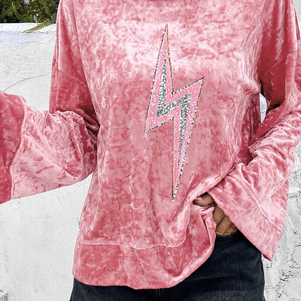 Thunderbolt Sequin Long Sleeve Hoodie