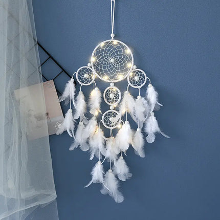 2023 New Dream catchers Retro 5 Ring Dream Catchers Home Decoration Indians Natural Stone Tree of Life Dreamcatcher Wall Hanging