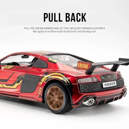 MINI AUTO 1:24 Simulation AUDI R8 IRON Alloy Sport Cars Toy Diecasts Vehicles Metal Model Car Decoration For Kids Gift Boy Toy
