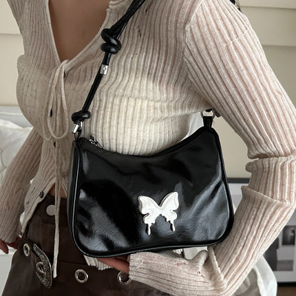 Butterfly PU Leather Knotted Strap Shoulder Bag