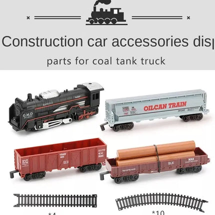 Simulation Electric Train Model with Track Railway Toys Battery Operated Classical High-speed Rail train toys for children