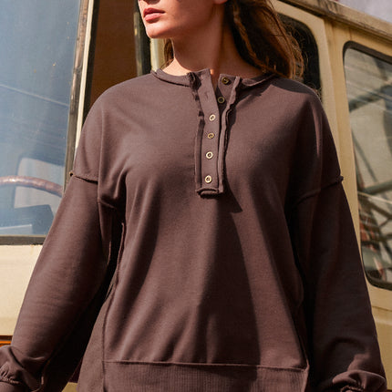 Exposed Seam Long Sleeve Sweatshirt