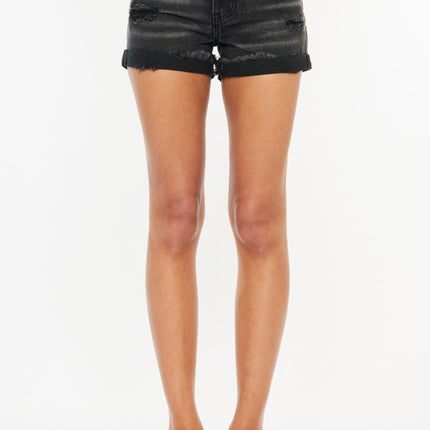 Kancan High Waist Distressed Denim Shorts
