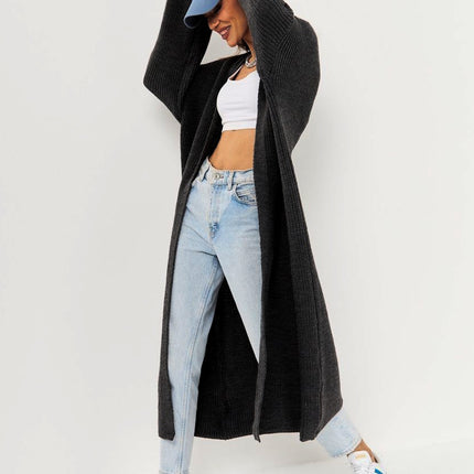 Open Front Long Sleeve Longline Cardigan