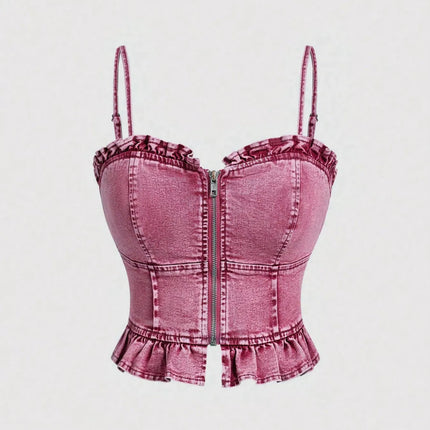 Sweetheart Neck Denim Cami