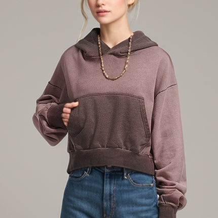 Basic Bae Kangaroo Pocket Long Sleeve Cropped Hoodie