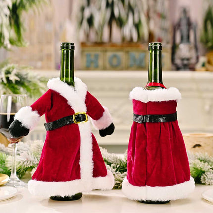 2-Pack Christmas Dress Wine Bottle Covers