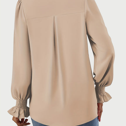 V-Neck Flounce Sleeve Top