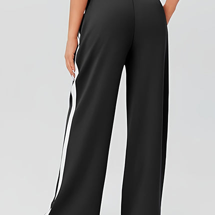 Side Striped Wide Leg Pants