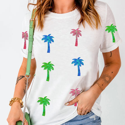 Coconut Palm Round Neck Short Sleeve T-Shirt