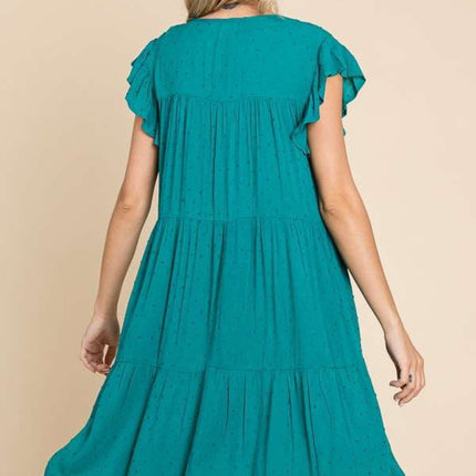 Culture Code Ruffle Cap Sleeve Tiered Dress