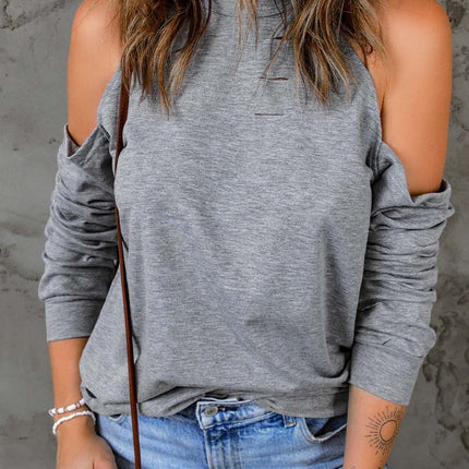 Cold Shoulder Long Sleeve Sweatshirt