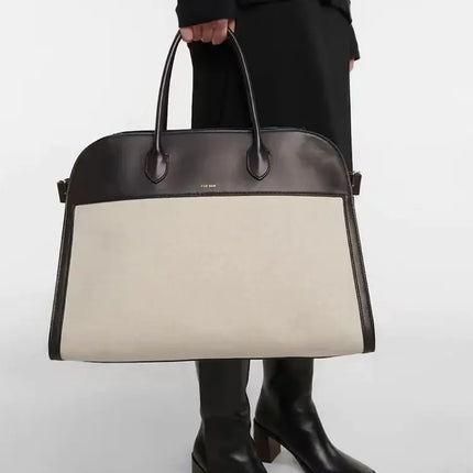 2023 Margaux15 Handbag Cowhide High-Capacity Commuter Bag the Suede Row lcu Soft