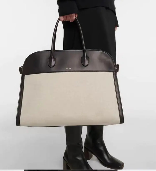 2023 Margaux15 Handbag Cowhide High-Capacity Commuter Bag the Suede Row lcu Soft