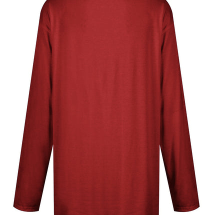 Full Size Pocketed Round Neck Long Sleeve T-Shirt