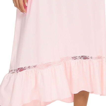 Lace Detail Short Sleeve Lounge Dress