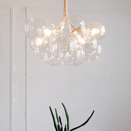 Nordic Glasses Chandelier Balck White Coffee Wires Pendant Lights 9 /12 /18 Glass Hanging Lights Luminaria  Home Decor