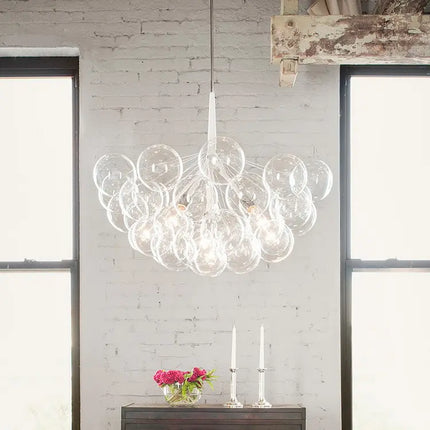 Nordic Glasses Chandelier Balck White Coffee Wires Pendant Lights 9 /12 /18 Glass Hanging Lights Luminaria  Home Decor
