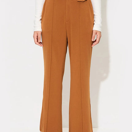 Slit Wide Leg Pants with Pockets