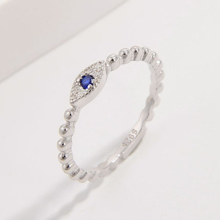 925 Sterling Silver Inlaid Zircon Ring