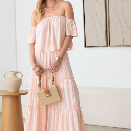 Gilli Frill Off-Shoulder Tiered Dress