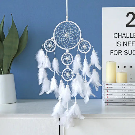 2023 New Dream catchers Retro 5 Ring Dream Catchers Home Decoration Indians Natural Stone Tree of Life Dreamcatcher Wall Hanging