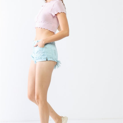 Tasha Apparel Distressed Ripped Denim Shorts